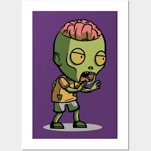 Brain Exposed little Zombie Posters and Art